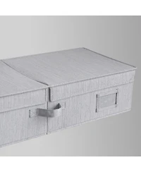 WeThinkStorage Folding Fabric Under Bed Organizer w/Double Open Lid - Clay