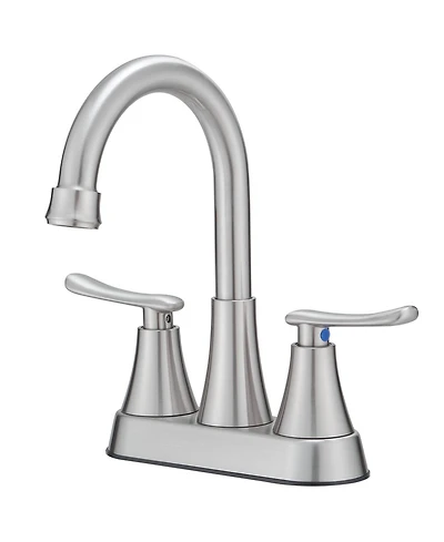 Greenspring 4 in. Centerset 2-Handle High-Arc Bathroom Faucet Brushed Nickel