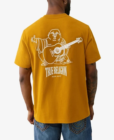 True Religion Men's Short Sleeve Vintage Puff Buddha T-Shirt