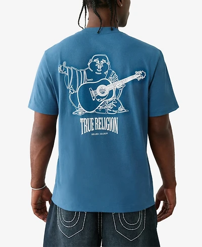True Religion Men's Short Sleeve Vintage Puff Buddha T-Shirt