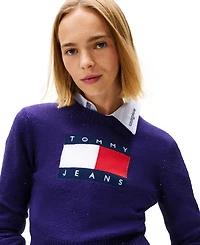 Tommy Jeans Women's Sparkle Flag Logo Sweater