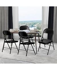 Sugift 4-Pack Heavy Duty Folding Chairs – 450lb Capacity Commercial-Grade Steel Frame Chairs for Events, Parties & Offices (Black)