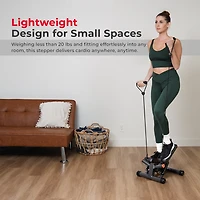 Sunny Health & Fitness Smart Twist Stepper with Resistance Bands, Free SunnyFit App via Bluetooth, 300 Lb Weight Capacity