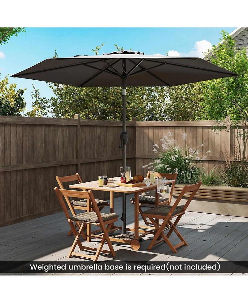 Gymax 7.5 ft Patio Umbrella Outdoor Heavy Duty Market w/ Push Button Tilt Burgundy