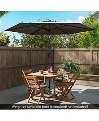 Gymax 7.5 ft Patio Umbrella Outdoor Heavy Duty Market w/ Push Button Tilt Burgundy