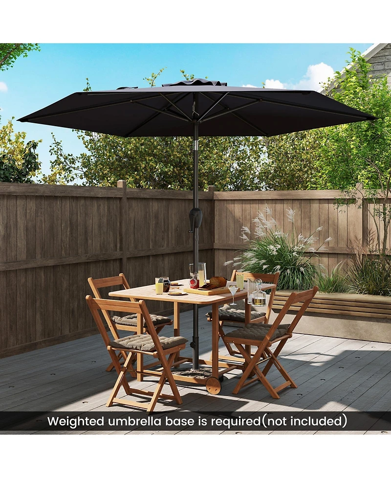 Gymax 7.5 ft Patio Umbrella Outdoor Heavy Duty Market w/ Push Button Tilt Burgundy