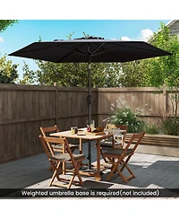 Gymax 7.5 ft Patio Umbrella Outdoor Heavy Duty Market w/ Push Button Tilt Burgundy