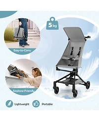 Gymax Toddler Lightweight Stroller Compact & Airplane-Friendly Travel Stroller w/ Canopy
