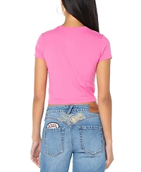 Von Dutch Women's Pink Logo Baby Tee