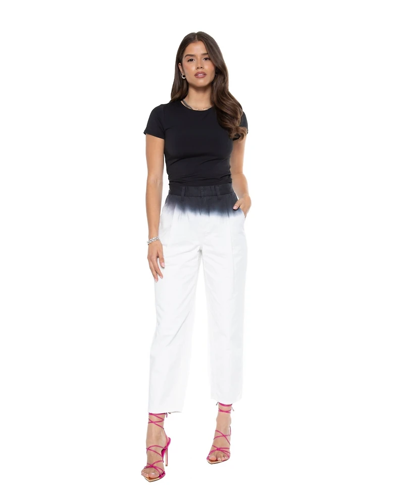 blue revival Women's Straight-Leg Dip Dye Trousers