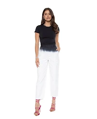 blue revival Women's Straight-Leg Dip Dye Trousers