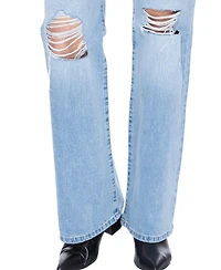 blue revival Women's Flex Back Skyscraper Wide Leg Jeans