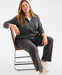 Style & Co Plus Zip-Up Hooded Sweatshirt, Exclusively at Macy's