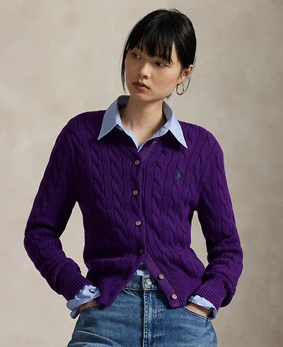 Polo Ralph Lauren Women's Cable-Knit Cotton Crewneck Cardigan