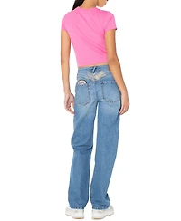 Von Dutch Women's Distressed Straight-Leg Jeans