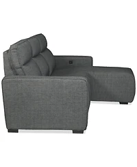 Miren -Pc. Fabric Chaise Sectional with 2 Power Headrest Recliners