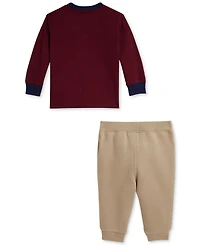 Polo Ralph Lauren Baby Boys Long-Sleeve Tee & Fleece Jogger Set