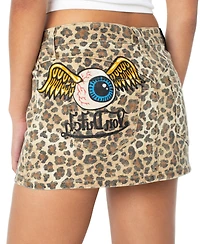 Von Dutch Women's Patched Leopard Mini Skirt