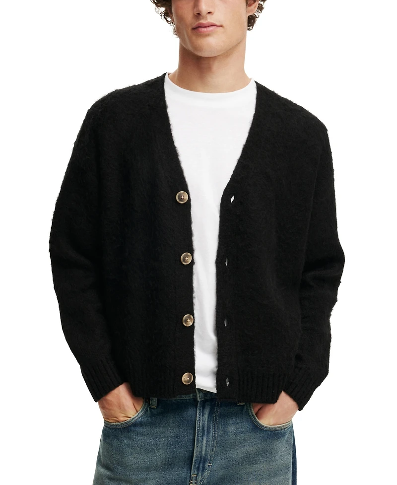 Cotton On Men's Cropped Cardigan Sweater