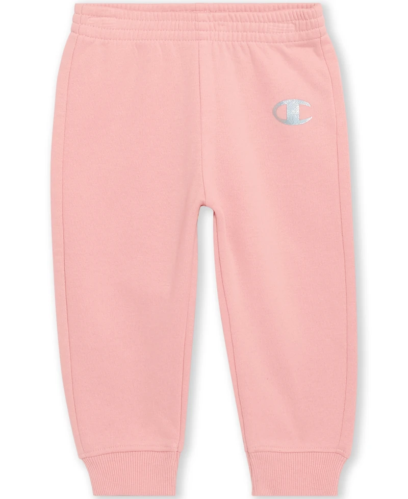 Champion Baby Girls 3-Piece Short Sleeve T-Shirt, Full Zip Hoodie and Joggers Set