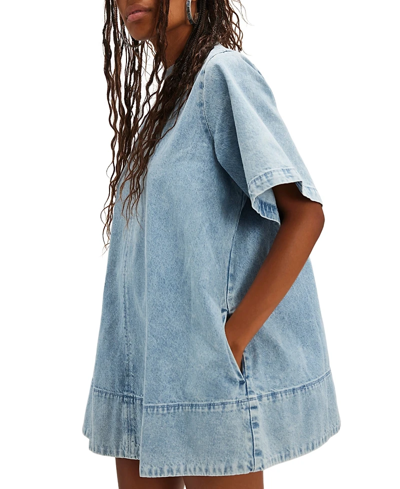 Free People Women's Denim Harlow Mini Dress
