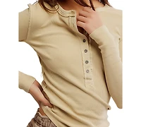 Free People Women's Long-Sleeve Henley Top