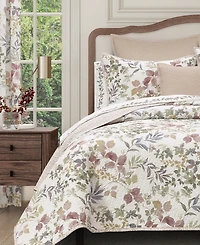 Royal Court Rosewood Botanical Leaf 3-Pc. Quilt Set, King/California King