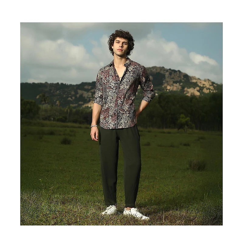 Campus Sutra Men's Multicolour Regal Foliage Shirt