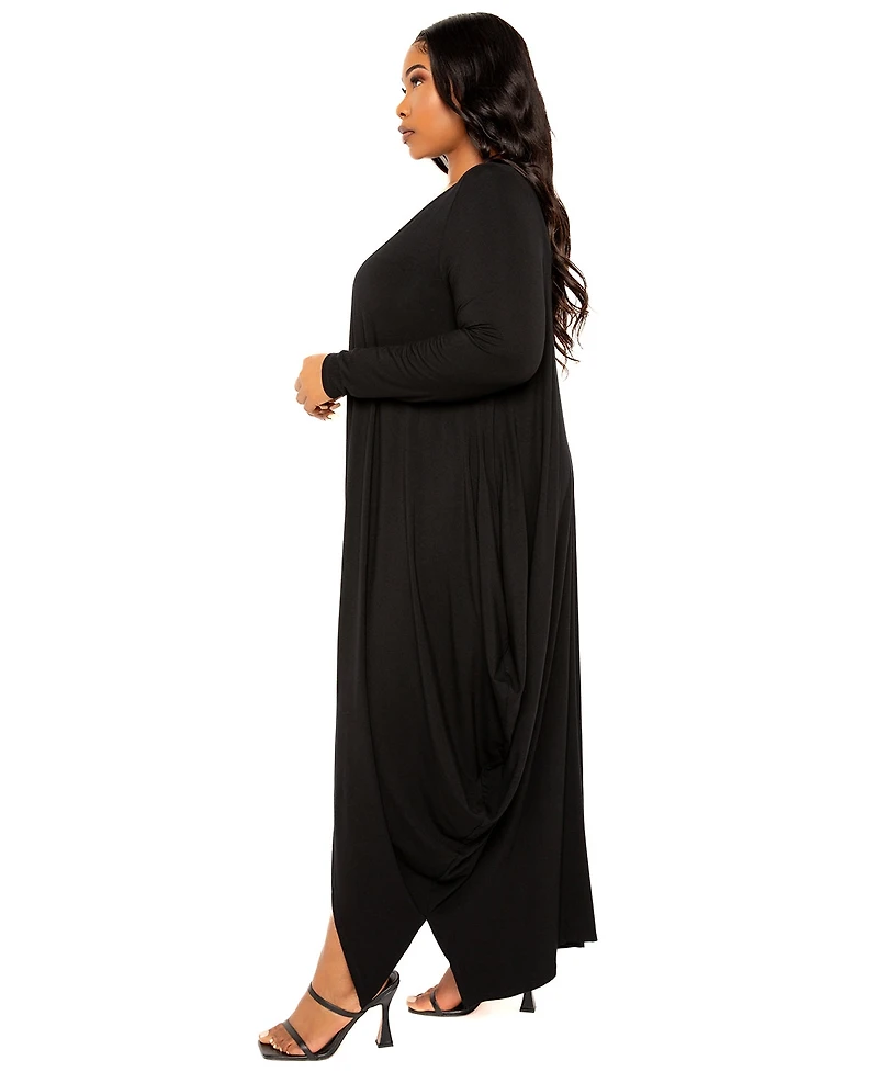 Buxom Couture Plus Cascade Bubbled Hem Cardigan