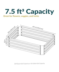 Galvanized Rectangle Raised Garden Bed