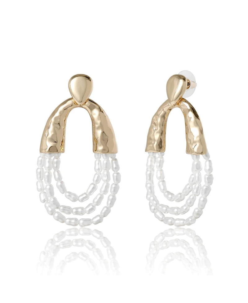 Bcbg Multi-Strand Beaded Loop Earrings