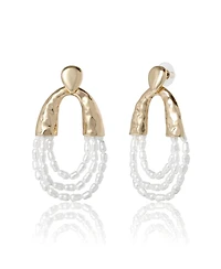 Bcbg Multi-Strand Beaded Loop Earrings