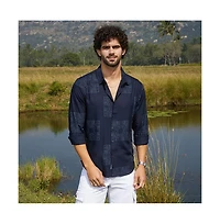 Campus Sutra Men's Navy Blue Celtic-Block Shirt