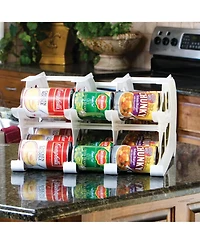 Fifo Countertop Mini Can Tracker Holds 10-24 Oz Cans, Usa Made, White (2 Pack)