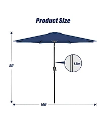 One 10' Patio Umbrella Outdoor Table Market Yard Umbrella with Push Button Tilt/Crank