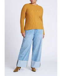 Eloquii Women's Bust Stitch Sweater