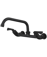 Greenspring 2-Handle Commercial Sink Faucet with 8" Swivel Spout Center Wall Mount Kitchen Polished Chrome