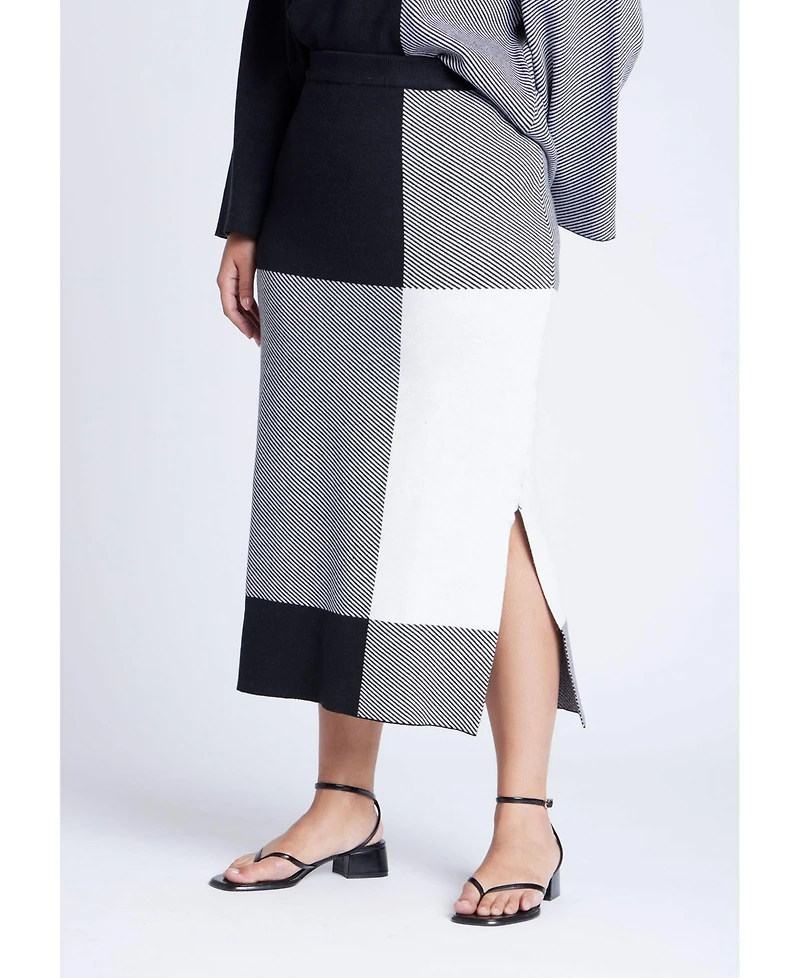 Eloquii Women's Intarsia Sweater Skirt