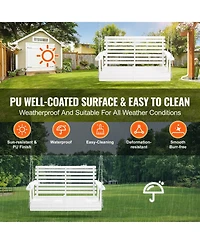 Wooden Porch Swing with Hanging Chains Heavy Duty Outdoor Bench for Patio or Garden