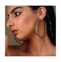 Sohi Women's Gold Chain Hoop Earrings