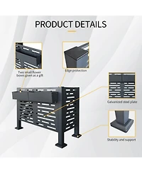 Mondawe 4ftx2ft Air Conditioner Fence Metal Privacy Fence Cover with 3- Fence Panels
