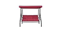 Slickblue 3-Seat Patio Swing Chair with Adjustable Canopy Removable Cushion and Steel Frame
