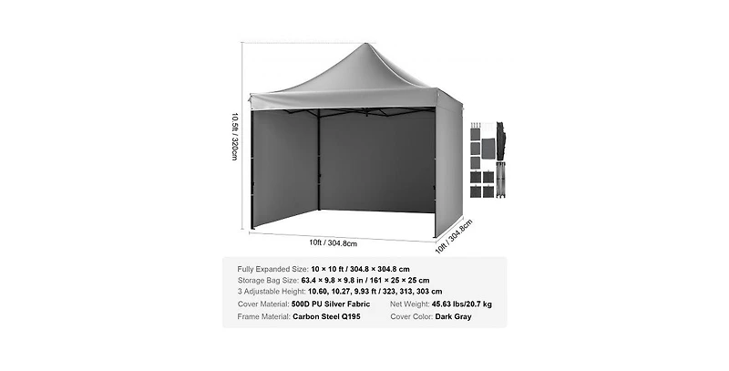 Slickblue Pop Up Canopy Tent with Removable Sidewalls Waterproof Portable Gazebo with Wheels
