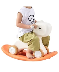 Slickblue Ride On 3 in 1 Rocking Horse for Toddlers with Balance Board and Smooth Wheels