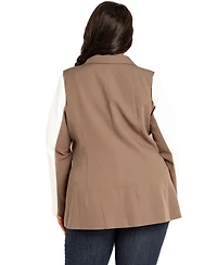 Buxom Couture Plus Contrast Double Breasted Blazer