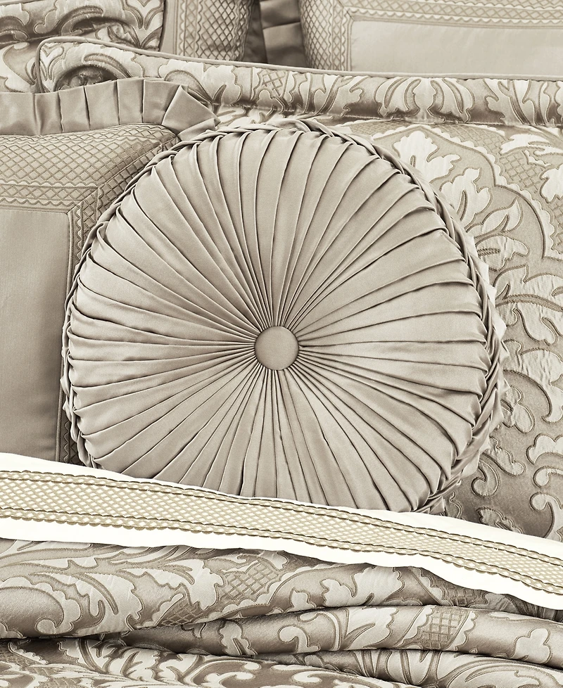 J Queen New York Brunello Tufted Round Decorative Pillow, 15" Round