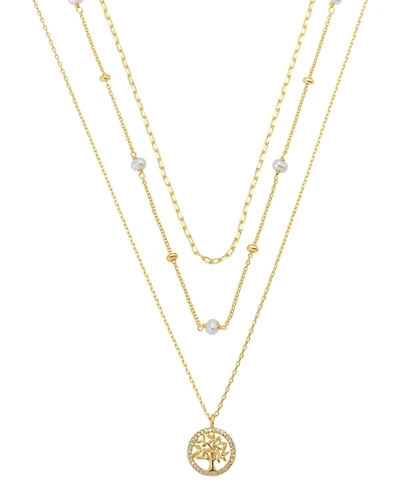 Unwritten Cubic Family Tree Pendant Layered Necklace Set