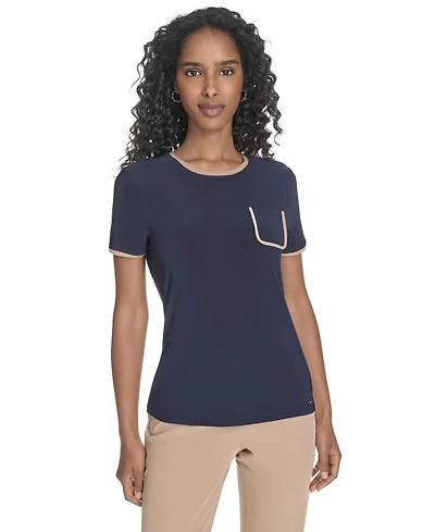 Tommy Hilfiger Women's Short-Sleeve Crewneck Pocket Tee