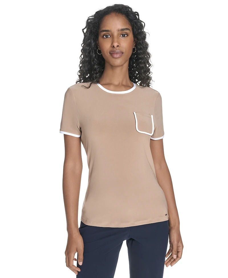 Tommy Hilfiger Women's Short-Sleeve Crewneck Pocket Tee