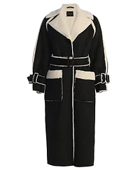 Jluxlabel Women's Suede And Sherpa Reversible Coat